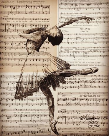 art artist paint painting ink wash vintage music dance dancer ballet