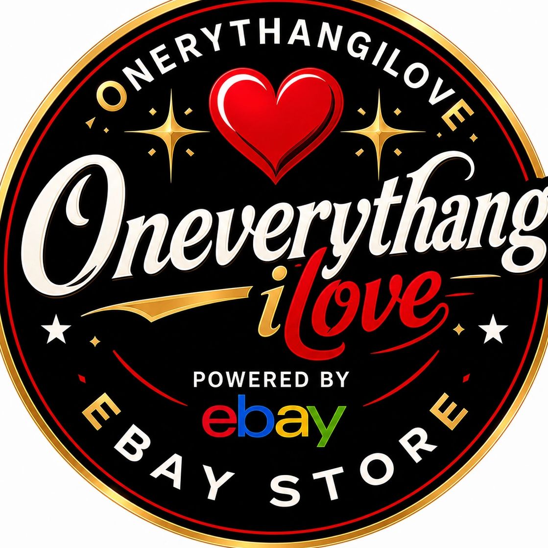 “Oneverythangilove eBay Store logo for pop culture collectibles, apparel, and gifts.”