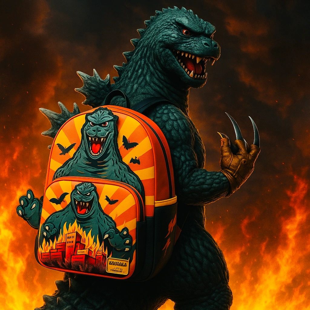 Sac Godzilla Effet Sonore Luminescent Sac à Dos Loungefly Godzilla Toho - Cosplay Pleine Taille, Effets Lumineux Et Sonores - Édition Limitée Sac à