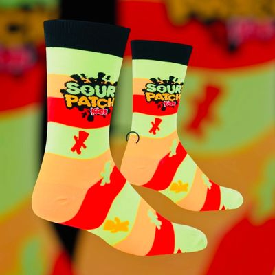 Crazy Socks - Mens Crew - Sour Patch Kids Stripes
