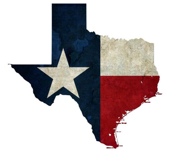 Texas state shape with the Lone Star flag design.