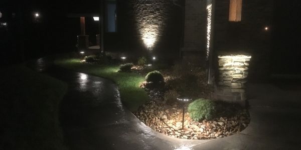 Low Voltage Landscape Lighting Design, Installation, Maintenance, River Gravel