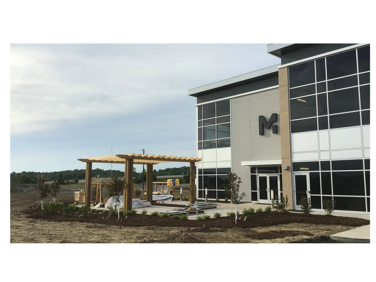 Landscape Install at the MedExpress headquarters, Cheat Lake, Morgantown, WV 