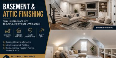 Basement and attic finishing services for more living space.