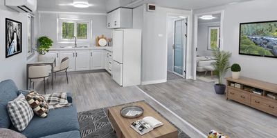 Inside a 20 ft Exapandable Home