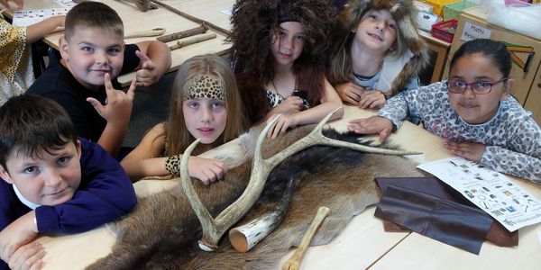 KS2 Stone Age activity school visitor for Key Stage 2.