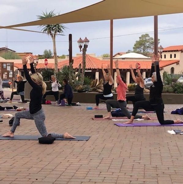 Outdoor yoga in the Town of Carefree at the Pavilion.
