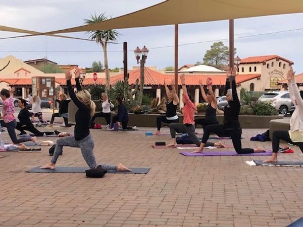 Outdoor yoga in the Town of Carefree at the Pavilion.