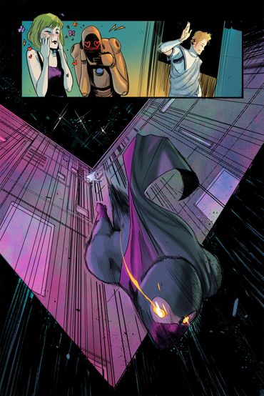 Colored sequential comic page of Jacin