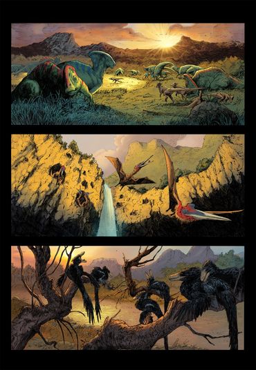 Colored sequential comic page