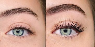 lash lift with tint before and after