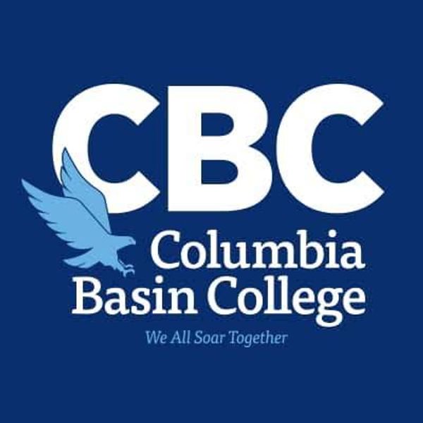 Logo of Columbia Basin College with an eagle and motto.