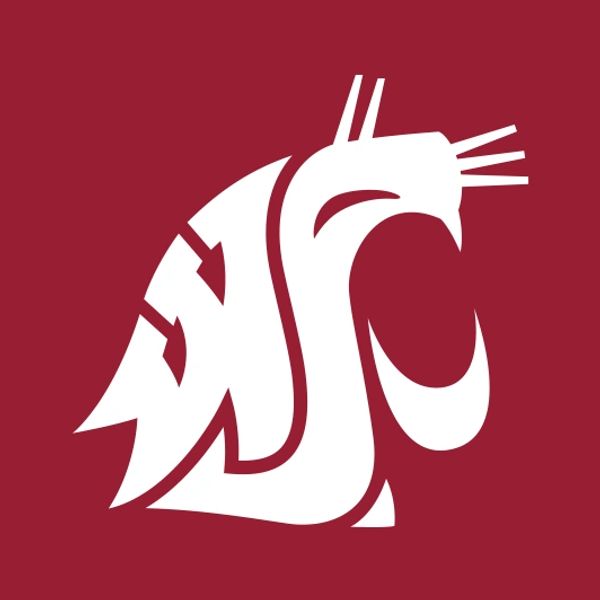 White cougar logo on a maroon background.