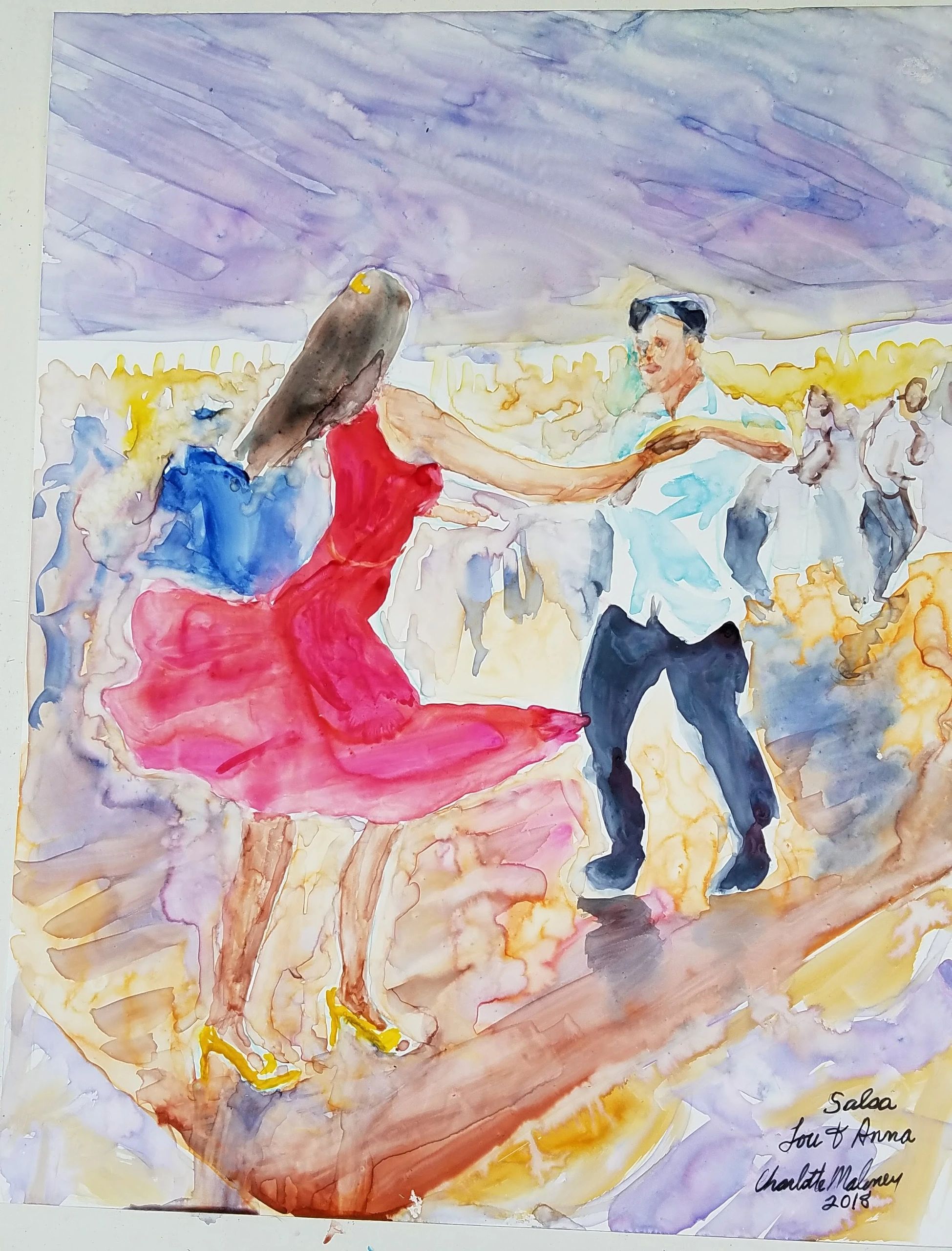 Title: dancers
Medium: Watercolor
Size: 11”w x15’h