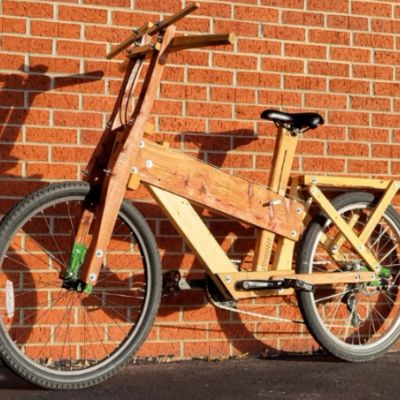 A DIY owner-built bicycle made from plans.