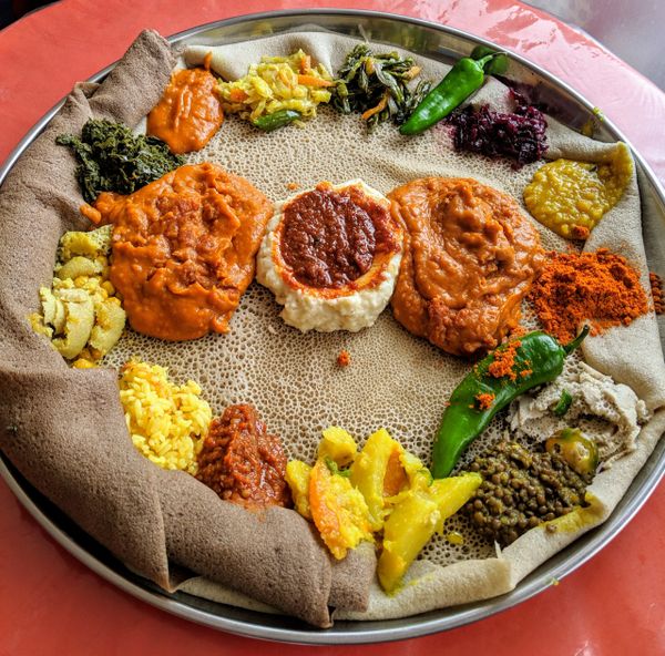 Beyanetu Ethiopian traditional vegan combo in Addis Ababa Ethiopia