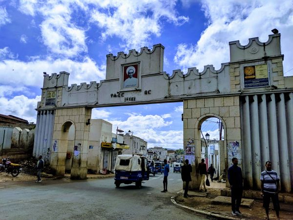 Harar old city slamic gate with Emir of Harar photo