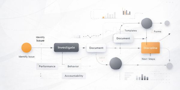 A clean, modern abstract illustration representing structure and process, featuring subtle connected