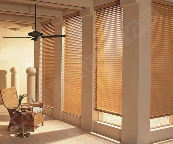 Wooden blindsin the living room