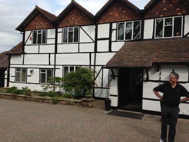 Exterior of older property restored and painted in Crawley Down 