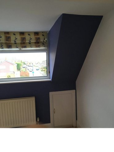Feature wall painted and bedroom house painting and decorating in Crawley