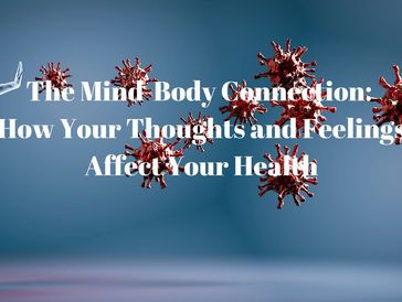Visual depiction of mind-body connection with virus and hand symbolizing health defense.