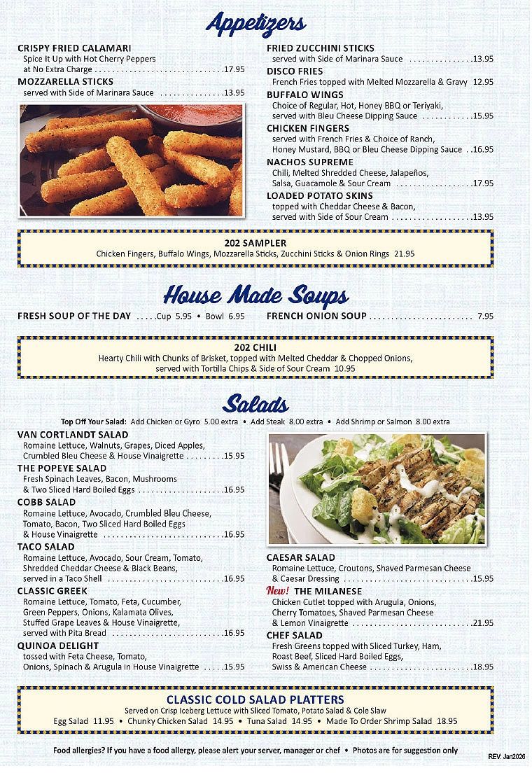 The Quick View Menu Is A Photo Of The Actual Menu. To See A Digital Computer Readable Version Please