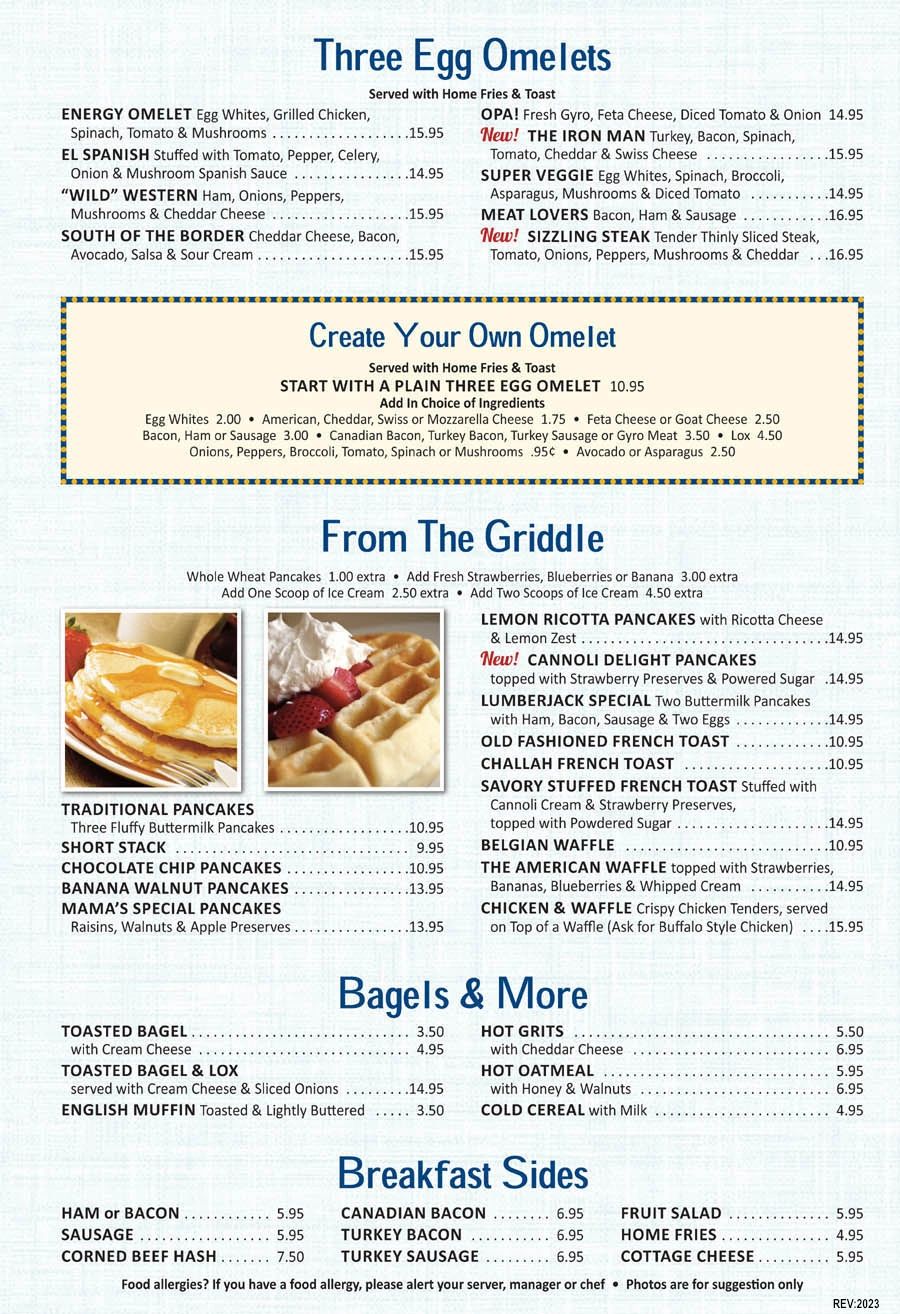 Photo Of Menu To Access Digital readable Menu click on Menu Link at top of page.