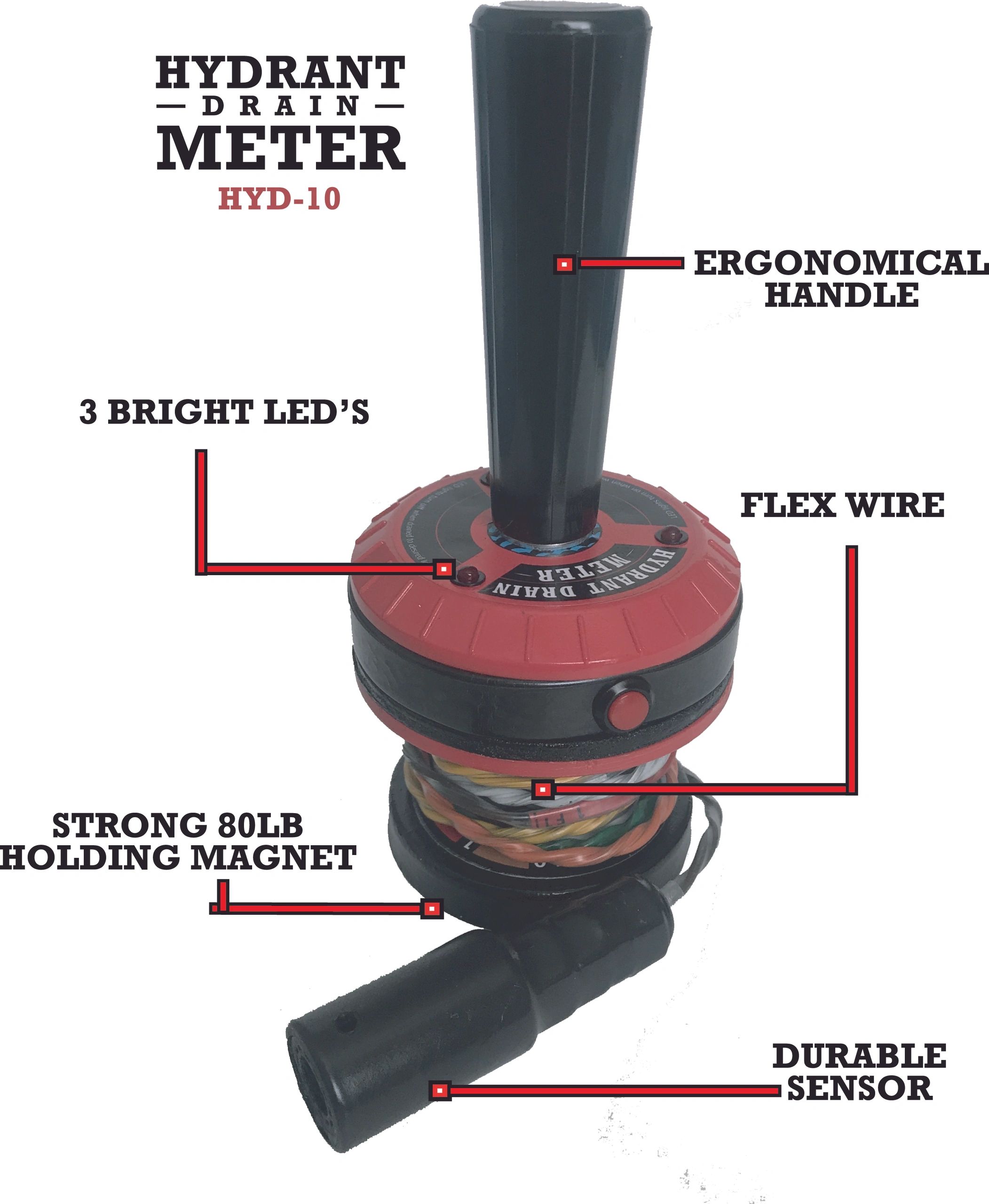 H2O Tools, Hydrant Drain Meter HYD-10 features and benefits.