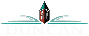 Logo featuring a clock tower and open book with text 'DUNCAN'.