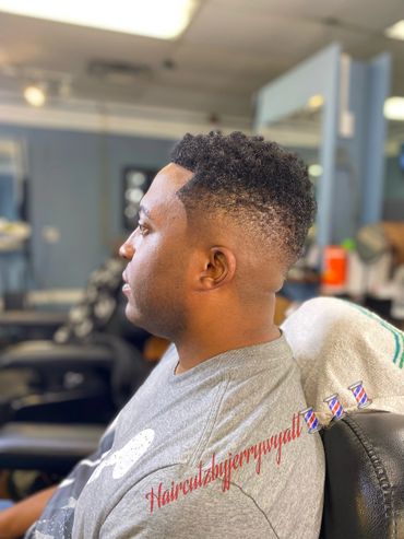 Bald fade with textured top
