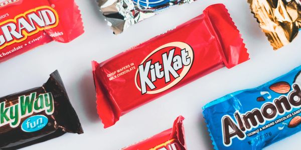 Kit Kat, York, Almost Joy, Snickers, Milky Way, Twix, and more.