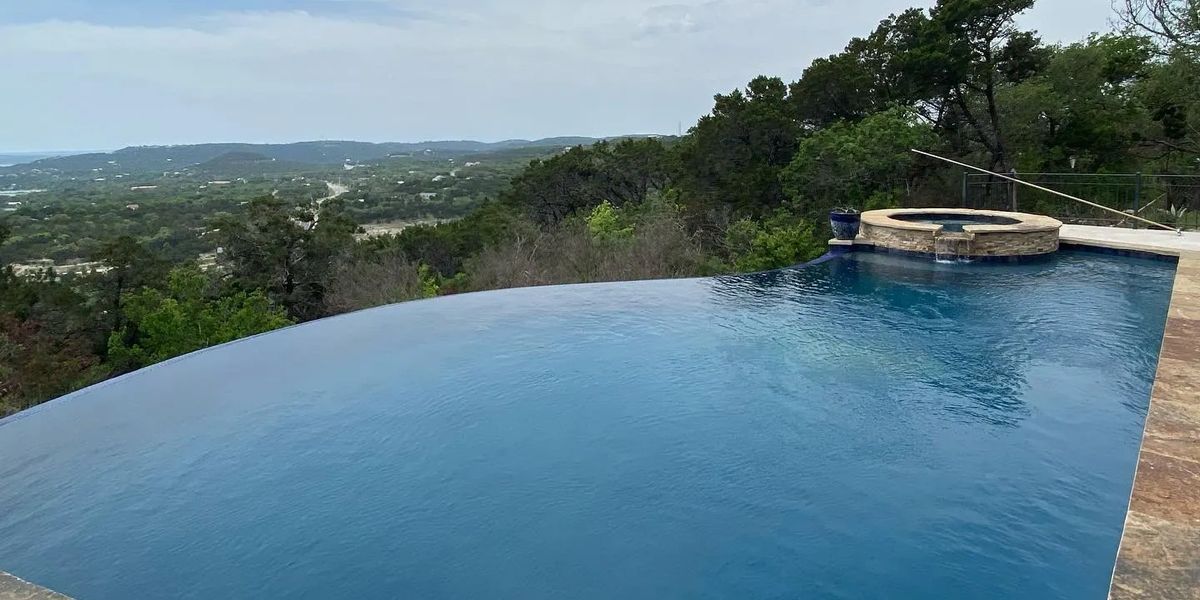 Custom-built pool showcasing unique architectural features