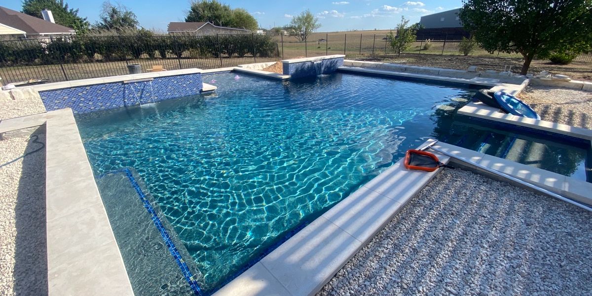 Distinctive pool design with custom shape and features