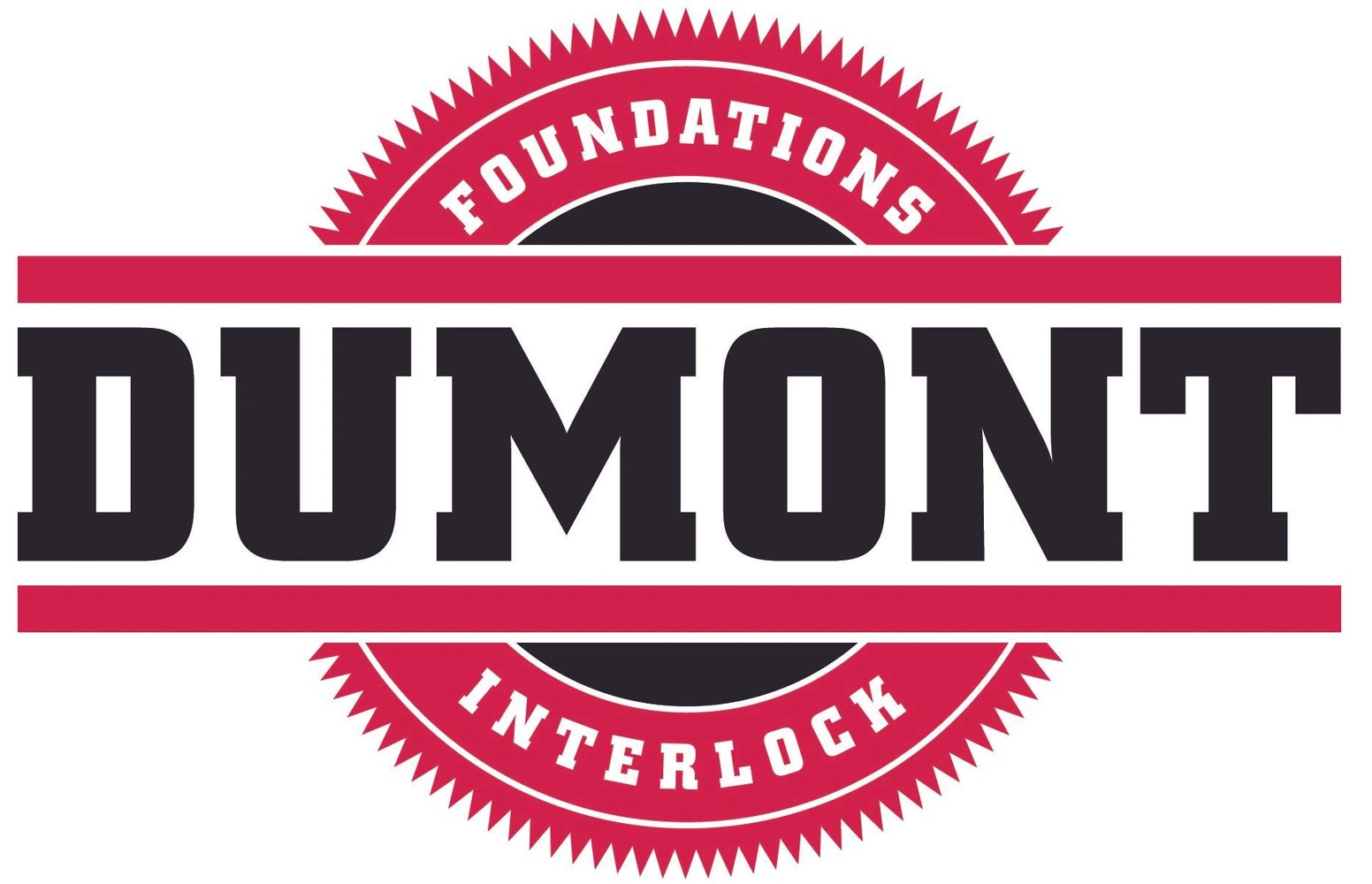 Dumont Foundations Interlock logo in bold black and red.