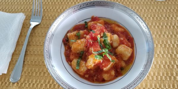 Homemade Gnocchi with a fresh tomato sauce