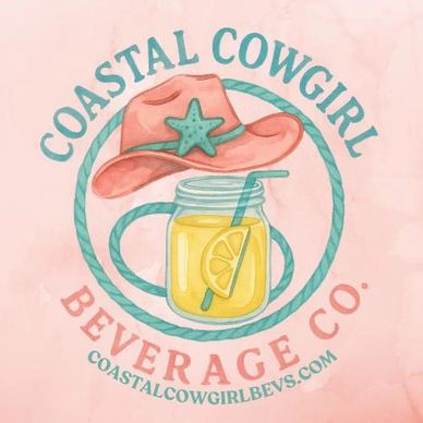 Logo featuring a coastal cowgirl hat and a lemon drink in a mason jar.