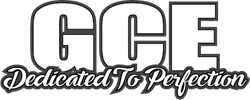 Logo with bold letters 'GCE' and cursive text 'Dedicated To Perfection'.