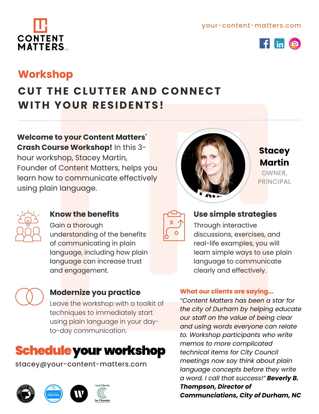 Attend our Plain Language Workshop