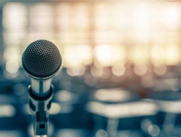 Microphone on the stage. 