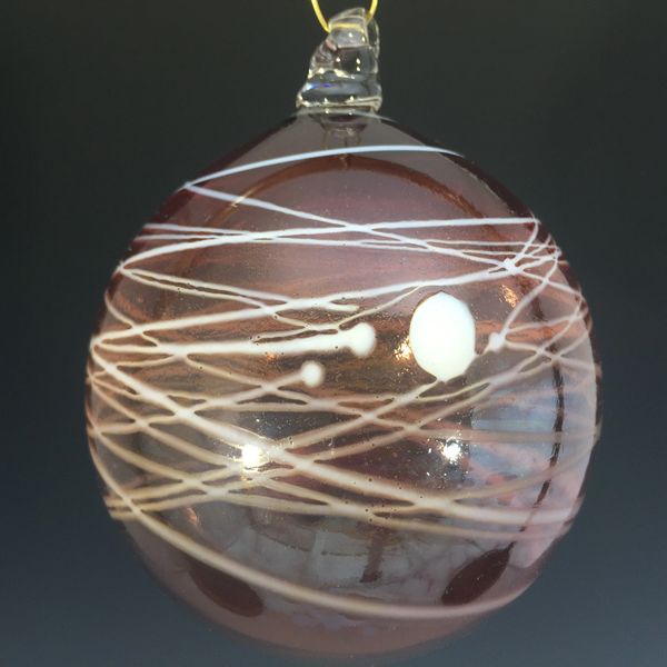 Ball ornament ruby with white accents