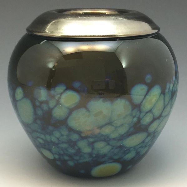 Black Bud Vase with folded lip 2