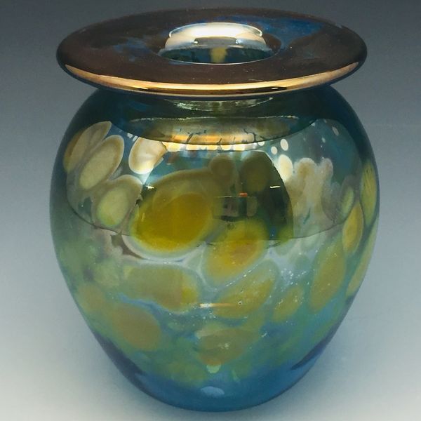 Silver Blue Bud Vase with flared lip 1