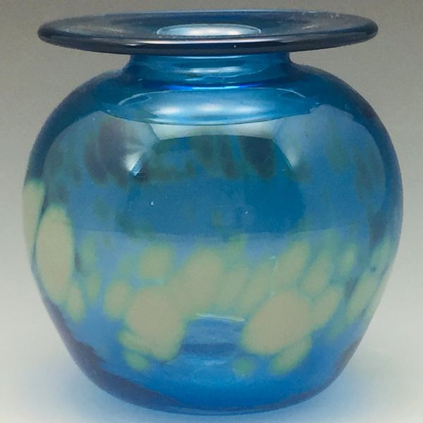 Silver Blue Bud Vase with flared lip 3