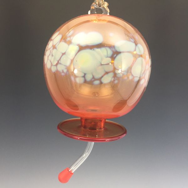 Hummingbird feeder Cherry with iris frit