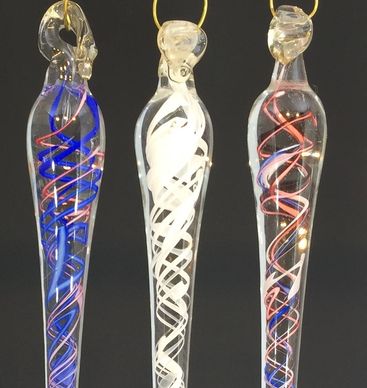 Assortment of 3 icicle ornaments