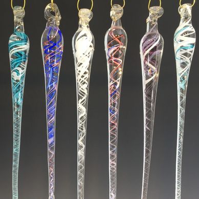 Assortment of 6 icicle ornaments
