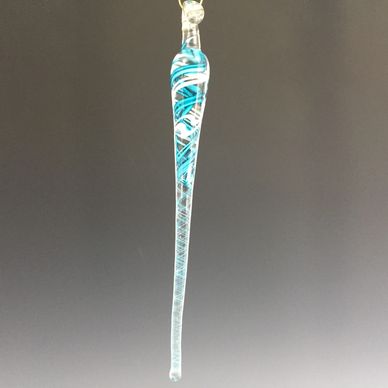 White and turquoise icicle ornaments