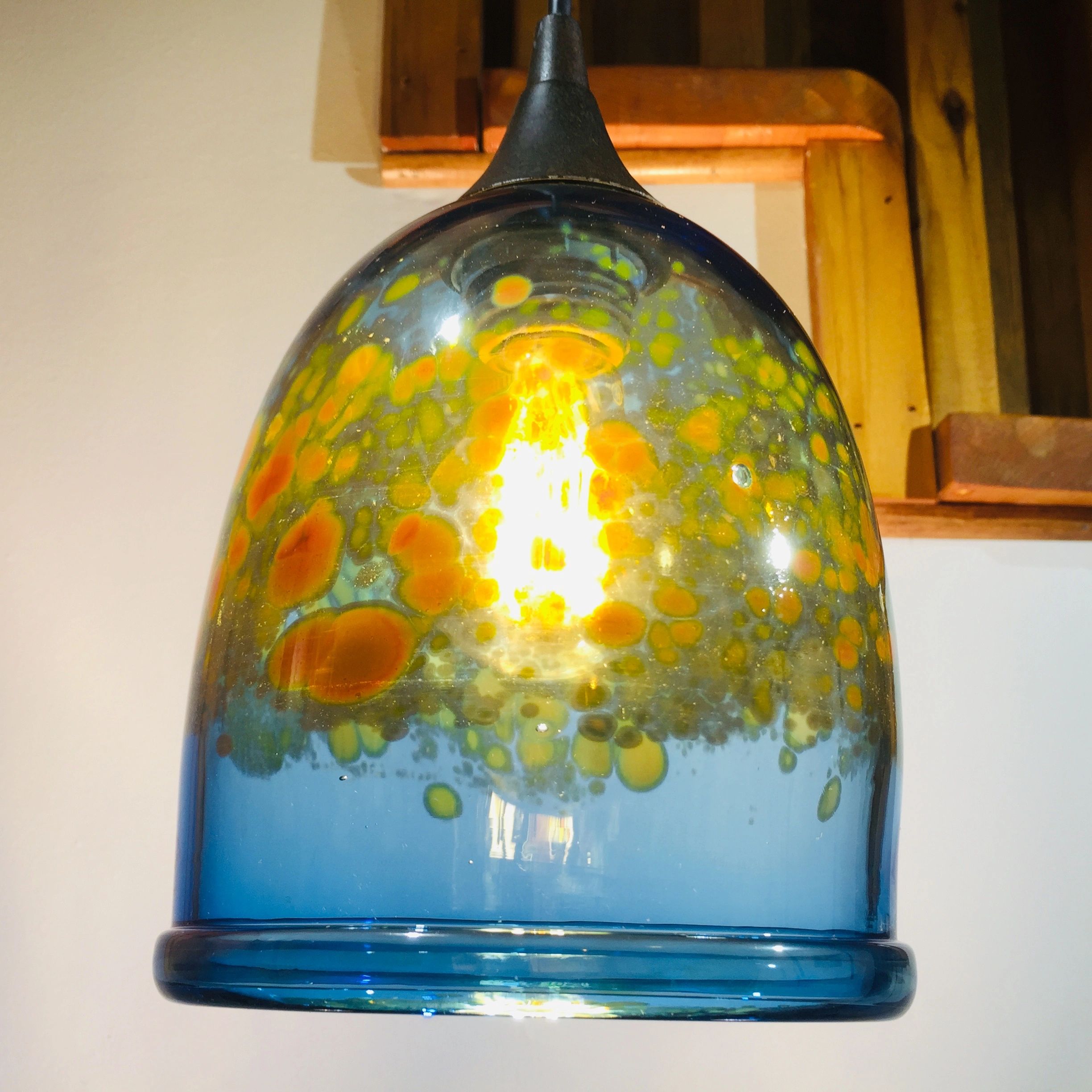 Silver Blue Pendant Sconce Lamp Shade