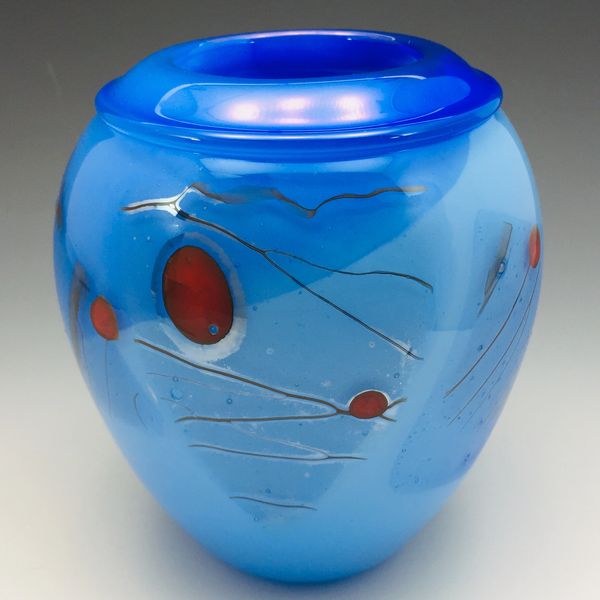 Blue Fade Round Shard Vase 2